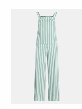 Striped Mint Green Wide-Leg pajama set